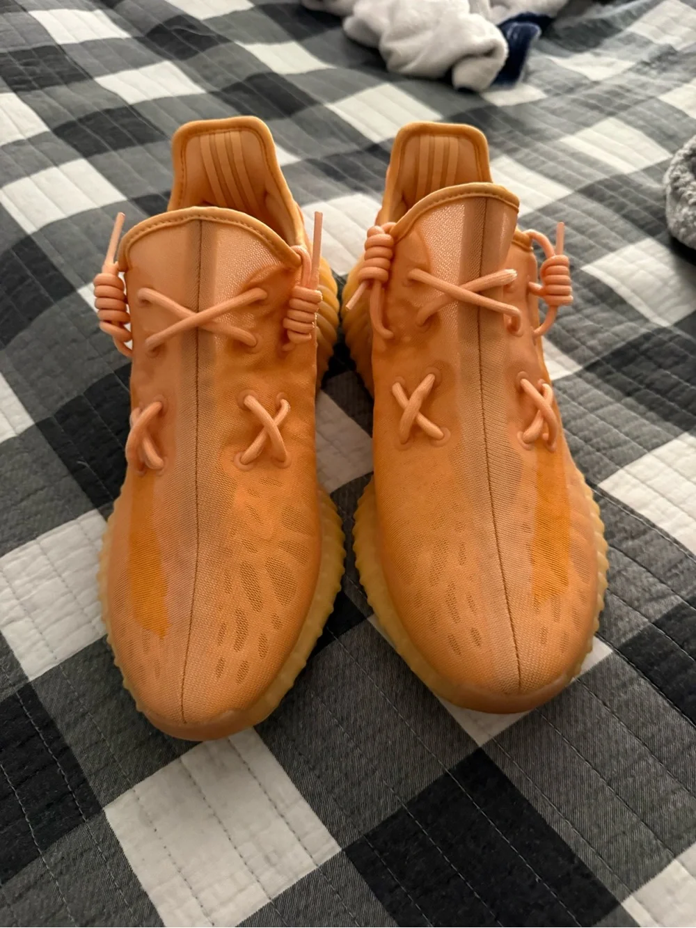 Yeezy Orange Low-Top Knit Sneakers - Picture 1 of 4